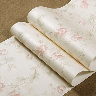 Amerikaanse-Stijl Landelijke Vliesbehang Kleine Bloemen Slaapkamer Hotel Project Speciale Klaring Behang licht grijs