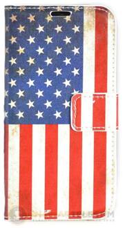 Amerikaanse vlag  portemonnee hoesje samsung galaxy S7 EDGE