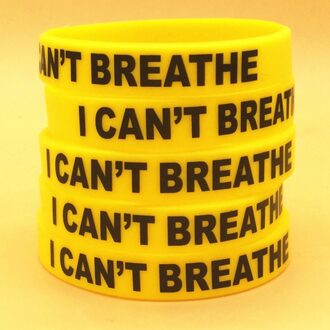 Amerikaanse Zwarte Leven Mattre Ik Kan Niet Ademen Siliconen Armband Geel Polsbandjes Sport Basketbal Silicagel Hand Cirkel