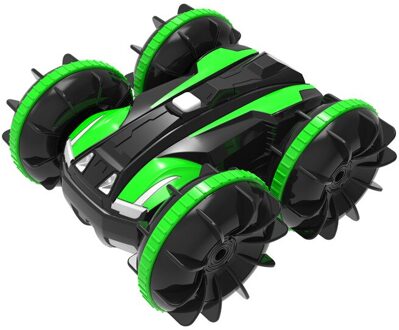 Amfibische Auto Speelgoed Voor Kinderen 4WD Afstandsbediening Stunt Auto Dubbelzijdig Flips Jongen Auto Speelgoed groen
