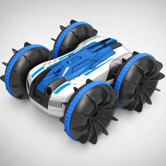 Amfibische Auto Speelgoed Voor Kinderen 4WD Afstandsbediening Stunt Auto Dubbelzijdig Flips Jongen Auto Speelgoed lucht blauw