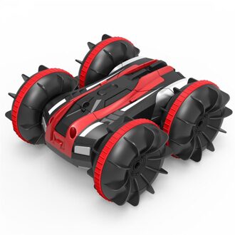 Amfibische Auto Speelgoed Voor Kinderen 4WD Afstandsbediening Stunt Auto Dubbelzijdig Flips Jongen Auto Speelgoed rood