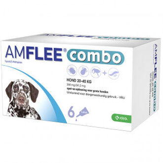 Amflee Combo Spot-On 268 mg hond L 20 - 40 kg 2 x 3 pipetten
