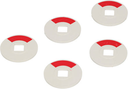 Ami Rood/Wit 8 Mm. Vlak Stiftontsluiting 1/4 Rood Verpakt Per 5 - 900348