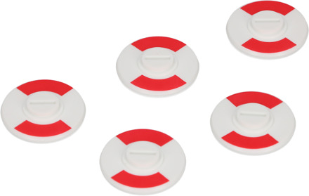 Ami Rood/Wit Plaatje 8 Mm. Stergat Verpakt Per 5 Stuks In Zakje - 900346