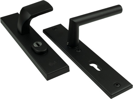 Ami Veiligheidsbeslag 251/15 Kt92 Knop 144, Deurkruk 374 Profielcilinder 92 Zwart Deurdikte 38/42 R9005Str - 739760