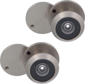 amig 2x amig deurspion - messing - mat zilver - 160? zicht - voor deuren 15-25 mm