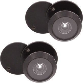 amig 2x amig deurspion - messing - zwarte finish - 160? zicht - voor deuren 15-25 mm