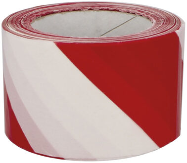 amig Afzetlint - rood/wit - 70 mm x 200 m - polyethyleen - markeerlint - afzettape