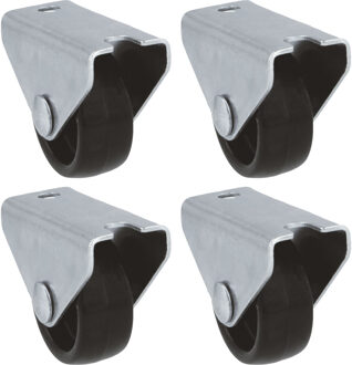 amig bokwiel/transportwiel - 10x - D30mm - nylon - 45kg draagvermogen - zwart