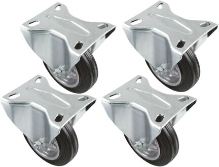 amig bokwiel/transportwiel - 4x - D100mm - rubber - 90kg - rollager