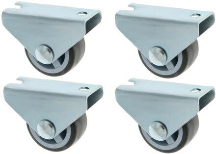 amig bokwiel/transportwiel - 4x - D30mm - rubber - 45kg - grijs