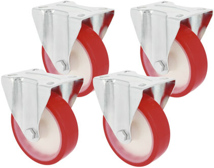 amig bokwiel/transportwiel - 4x - D80mm - polyurethaan - 100kg - heavy duty