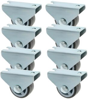 amig bokwiel/transportwiel - 8x - D30mm - rubber - 45kg - grijs