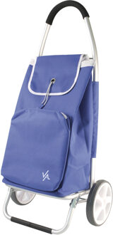 amig Boodschappentrolley - 50 liter - aluminium frame - blauw - 45 x 34 x 95 cm