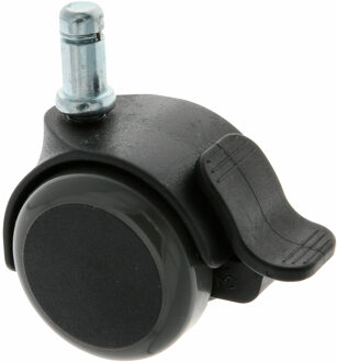 amig bureaustoel PU wieltjes met rem - 1x - D50mm - pin D11mm - zwenkwielen - standaard formaat