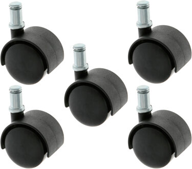 amig Bureaustoel Wiel - 5x - D50 mm - pin D11 mm - zwenkwiel - standaard formaat