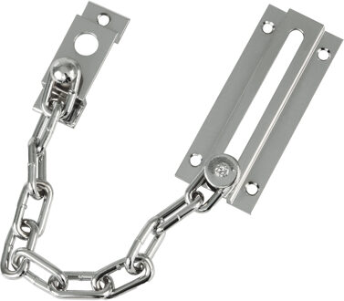 amig deurketting - messing - zilver - 18 cm - incl schroeven - inbraakbeveiliging