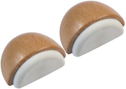 amig Deurstop/deurmagneet - 2x - D48mm - zelfklevend - beuken - hout
