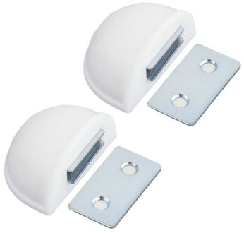 amig Deurstop/deurmagneet - 2x - D48mm - zelfklevend - wit