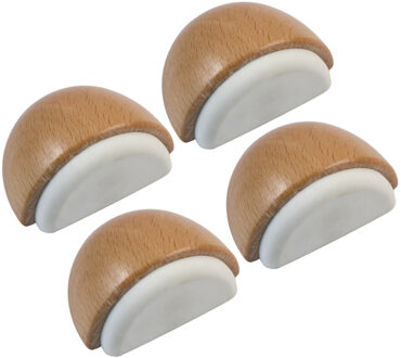 amig Deurstop/deurmagneet - 4x - D48mm - zelfklevend - beuken - hout