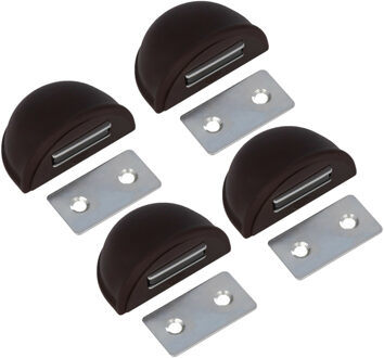 amig Deurstop/deurmagneet - 4x - D48mm - zelfklevend - bruin