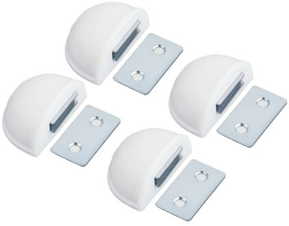 amig Deurstop/deurmagneet - 4x - D48mm - zelfklevend - wit