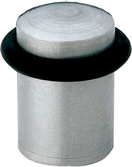 amig Deurstopper/deurbuffer - 1x - D20mm - inclusief schroeven - mat rvs - Deurstoppers Zilverkleurig