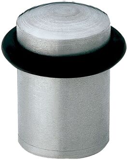 amig Deurstopper/deurbuffer - 1x - D20mm - inclusief schroeven - mat rvs - Deurstoppers Zilverkleurig