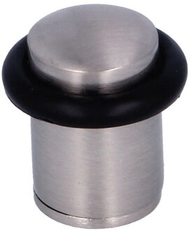 amig Deurstopper/deurbuffer - 1x - D20mm - inclusief schroeven - mat zilver