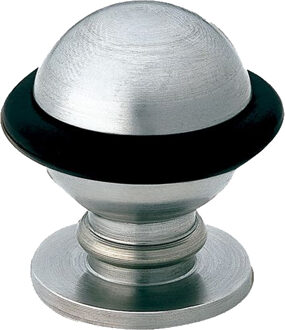 amig Deurstopper/deurbuffer - 1x - D22mm - inclusief schroeven - mat rvs