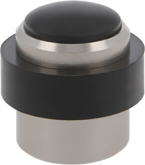 amig Deurstopper/deurbuffer - 1x - D30mm - inclusief schroeven - mat zilver