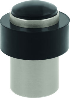 amig Deurstopper/deurbuffer - 1x - D30mm - inclusief schroeven - mat zilver
