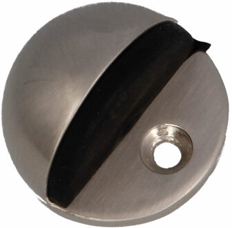 amig Deurstopper/deurbuffer - 1x - D45mm - inclusief schroeven - mat zilver