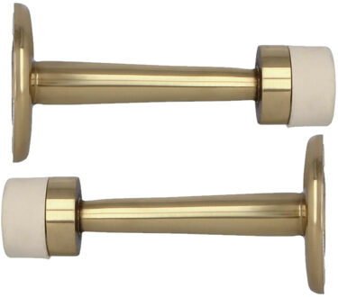 amig Deurstopper/deurbuffer - 2x - 75mm - muurbevestiging - gepolijst messing