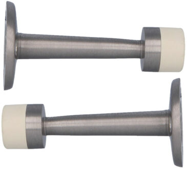 amig Deurstopper/deurbuffer - 2x - 75mm - muurbevestiging - satijn messing