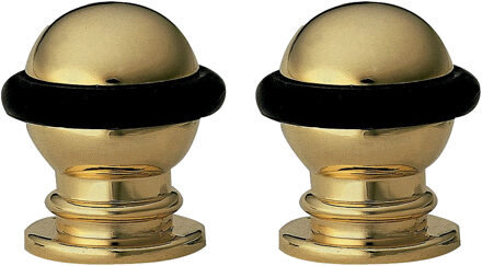 amig Deurstopper/deurbuffer - 2x - D22mm - inclusief schroeven - goud  - Deurstoppers Goudkleurig