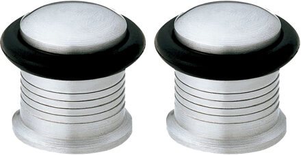 amig Deurstopper/deurbuffer - 2x - D22mm - inclusief schroeven - mat rvs