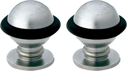 amig Deurstopper/deurbuffer - 2x - D22mm - inclusief schroeven - mat rvs