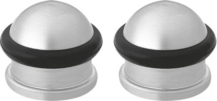 amig Deurstopper/deurbuffer - 2x - D30mm - inclusief schroeven - mat rvs