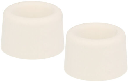 amig Deurstopper/deurbuffer - 2x - D30mm - inclusief schroeven - rubber - wit