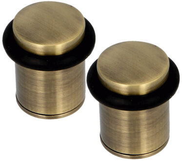 amig Deurstopper/deurbuffer - 2x - D32mm - inclusief schroeven - geborsteld nikkel