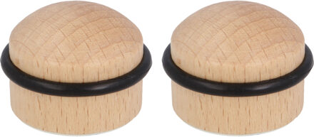 amig Deurstopper/deurbuffer - 2x - D35mm - inclusief schroeven - hout