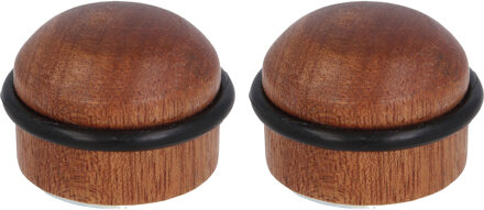 amig Deurstopper/deurbuffer - 2x - D35mm - inclusief schroeven - hout
