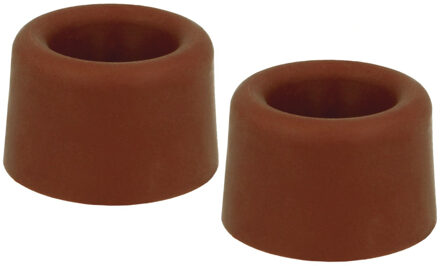 amig Deurstopper/deurbuffer - 2x - D40mm - incl schroeven - bruin
