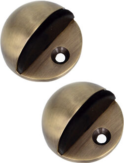 amig Deurstopper/deurbuffer - 2x - D45mm - inclusief schroeven - messing