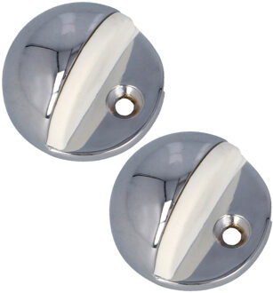 amig Deurstopper/deurbuffer - 2x - D45mm - inclusief schroeven - verchroomd