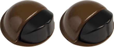 amig Deurstopper/deurbuffer - 2x - D50mm - zelfklevend - bruin