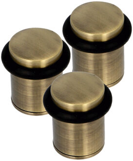 amig Deurstopper/deurbuffer - 3x - D28mm - inclusief schroeven - geborsteld nikkel