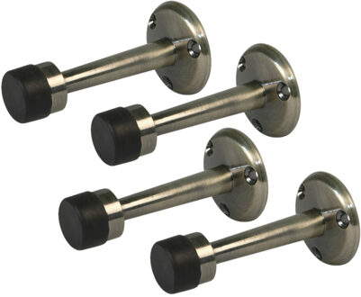 amig Deurstopper/deurbuffer - 4x - 75mm - muurbevestiging - antiek messing